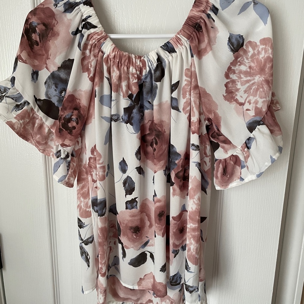 Floral off the shoulder shirt